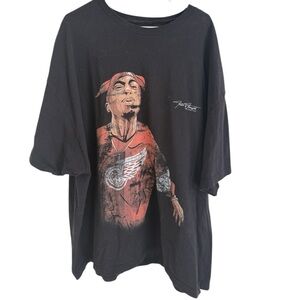 Train of Thought Rare Tupac Detroit Red Wings Graphic Tee Vintage Streetwear 4XL